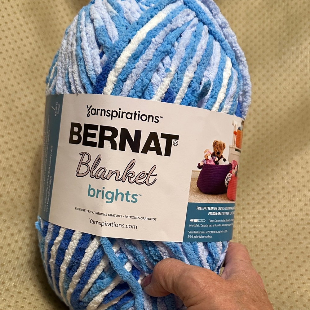 Bernat Blanket Brights Yarn - Blue and White Only 4 left $15 each